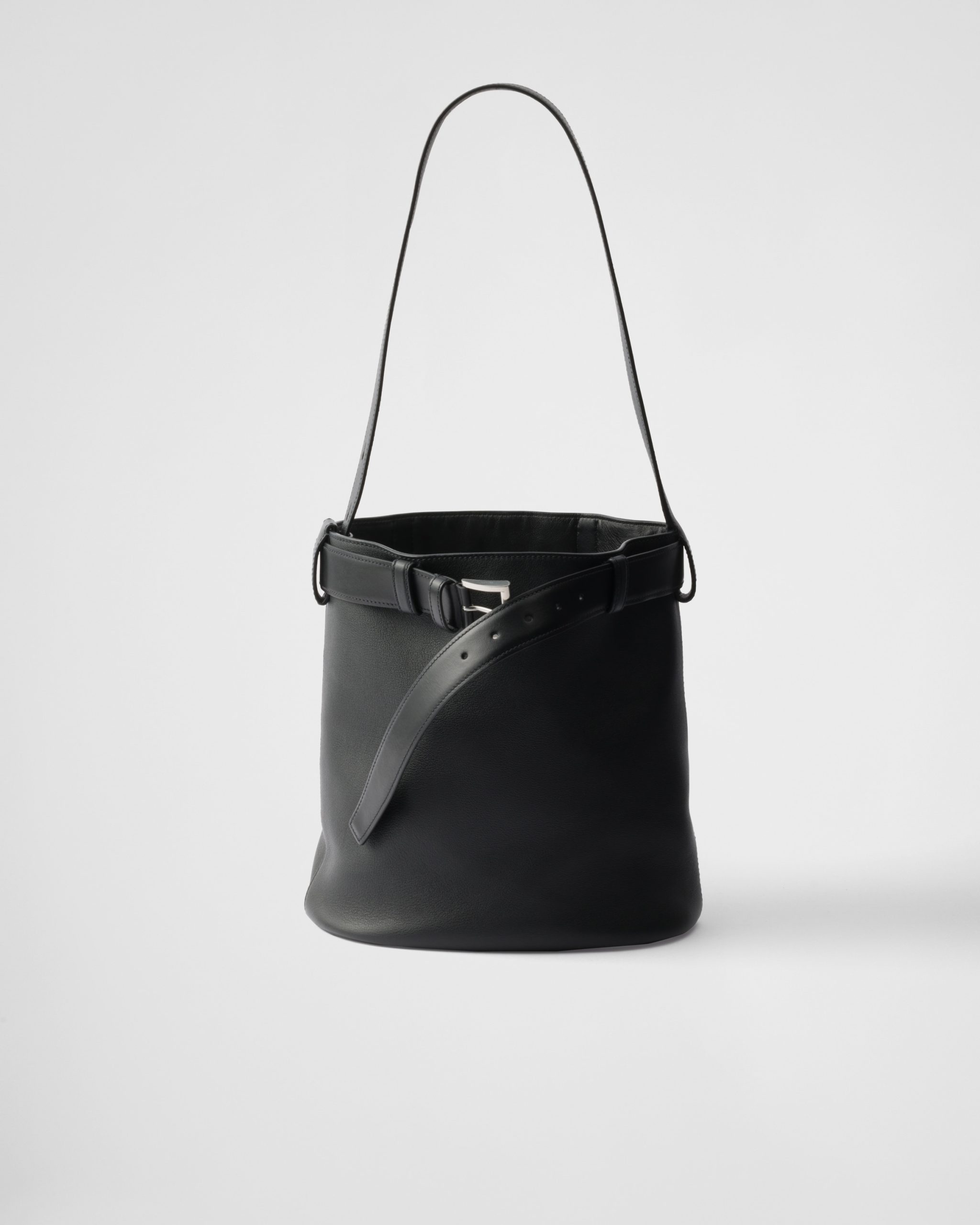 Prada Buckle leather bucket bag with belt - Image 1
